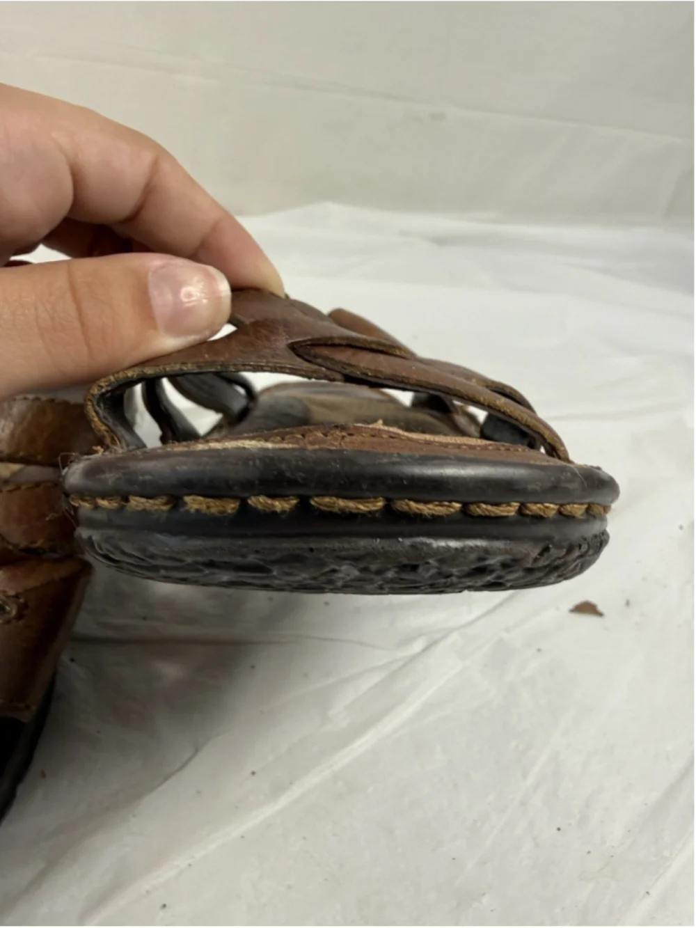 Born Women's Brown Leather Open-Toe Slide Sz 7M